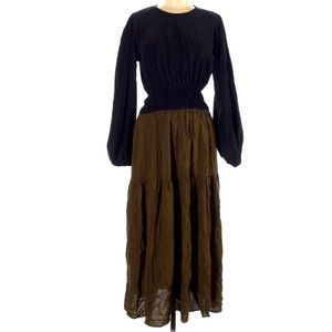 Zara MIDI Crew 3/4 Sleeve Size L Dress 36” Chest 51” Length